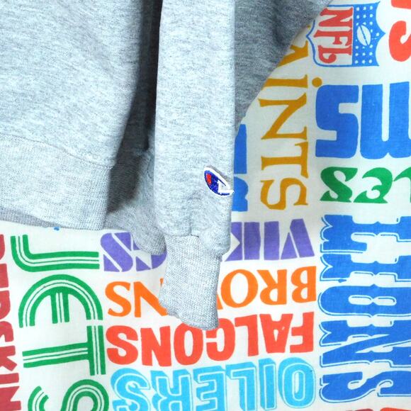 Vintage 90s Champion Boston University Sweatshirt Size XL Gray Pullover Faded - Picture 5 of 6